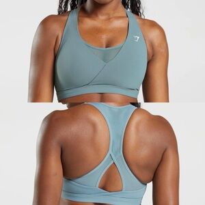 Gymshark CROSSOVER SPORTS BRA thunder blue size small